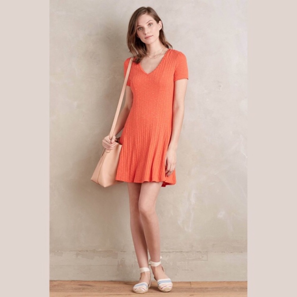 Anthropologie Dolan Left Coast Ribbed Flare Dress
